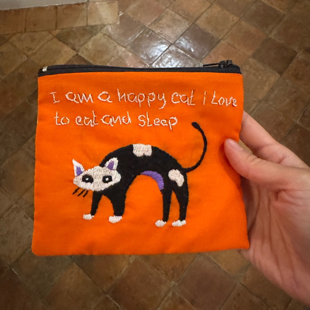 Handmade Happy cat coin pouch